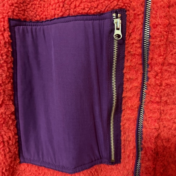 We the Free People Rivington Sherpa Jacket Chili Combo OB1006446 L - Picture 4 of 10